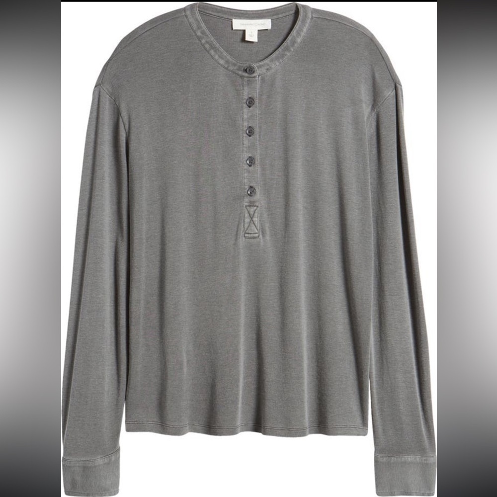 Treasure & Bond Boxy Henley, BLACK JET, Size Large, NWT - Picture 6 of 7